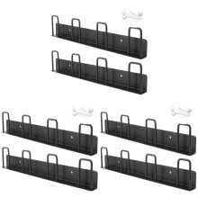 6Pcs Wall Mounted Cup Holder Black Carbon Steel Cup Organizer Shelf
