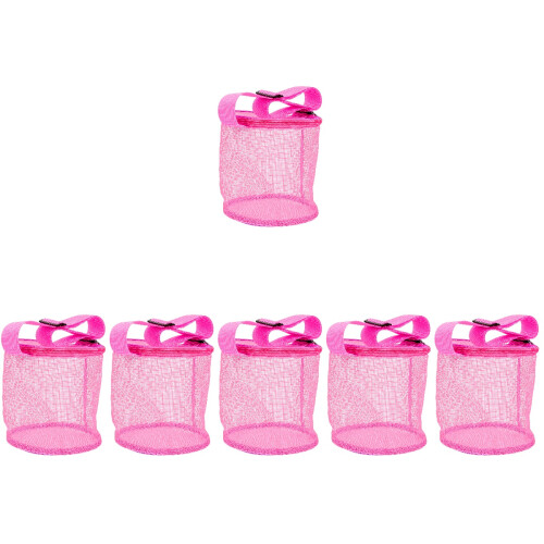 6Pièces Sac Bain Tulle Rose Stockage 2