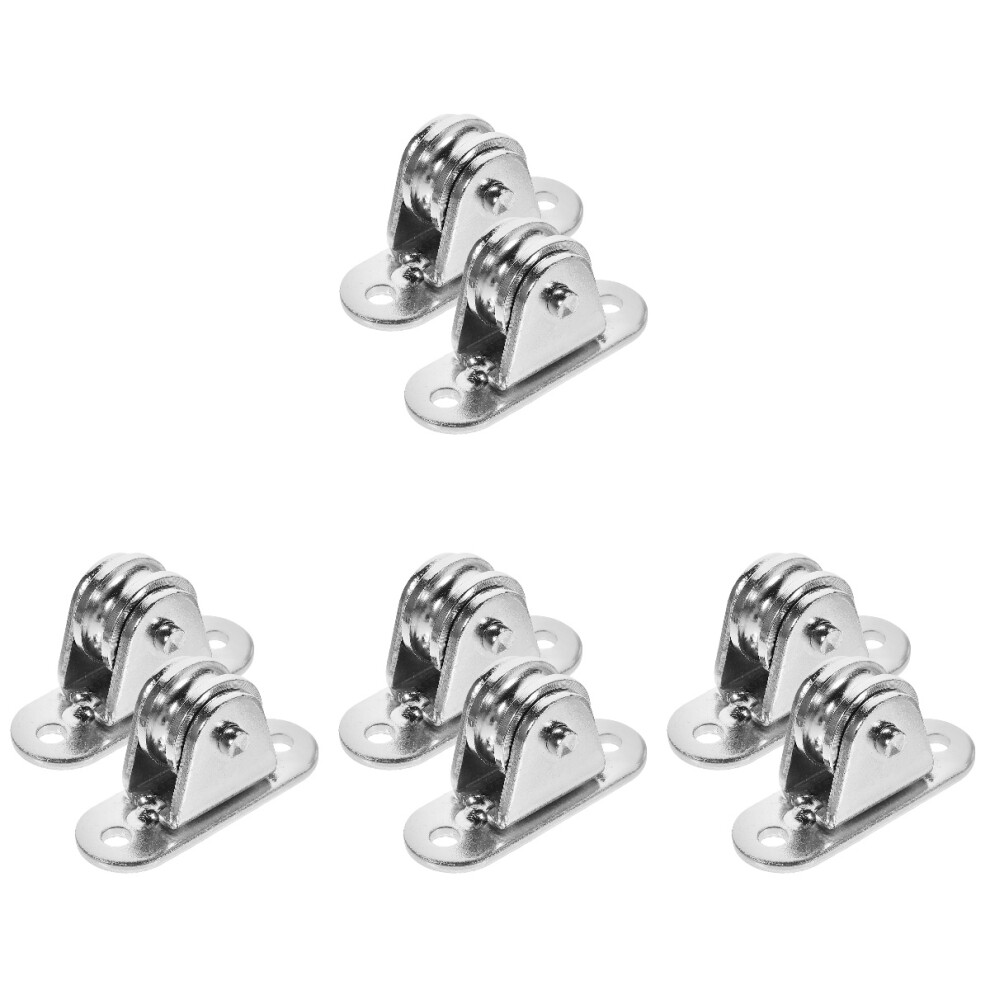 8Pcs Small Silver Traction Pulleys Bearing Rope Lifting Ceiling Mount 3682258984034