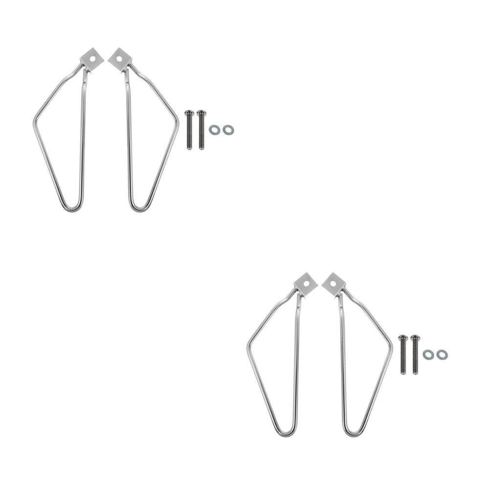 2Sets Practical Saddlebag Support Bracket For Motorbike Luggage Silver 3682258993876