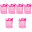6Pièces Sac Bain Tulle Rose Stockage 6