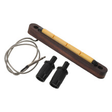 1Set Dark Brown Wooden 4-String Acoustic Bass Bridge with Piezo Pickup