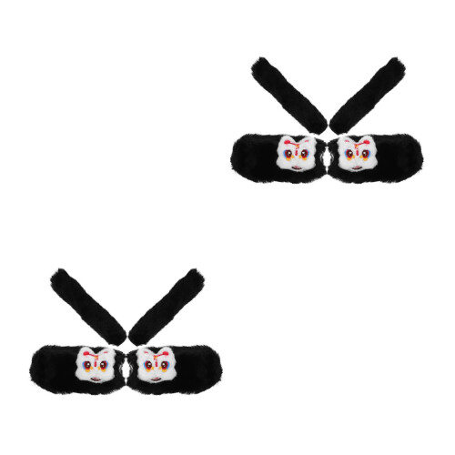 2Paare Schwarze Stoff Lenkerhandschuhe Winter Handwärmer