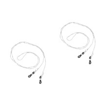 2Pcs Silver Metal Eyeglasses Strap Durable Eyewear Retainer for Women