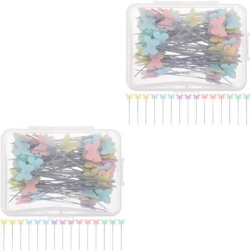 200Pcs Assorted Color Sewing Head Pins Plastic Steel Decorative Pins