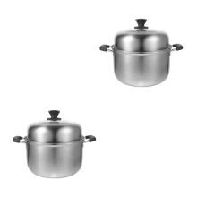 2Pcs Stainless Steel Steamer Pot Kitchen Cookware Multi-Use