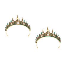 2Pcs Unique Gothic Queen Crown, Alloy Tiara for Festivals and Weddings