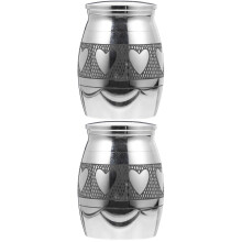 2Pcs Pet Cremation Urn Silver Stainless Steel Ash Memorial Box