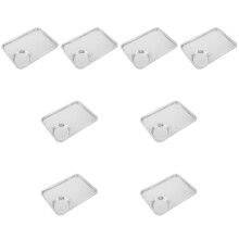 8Pcs Silver Stainless Steel French Fries Plates Practical Snack Dish