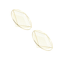2Pcs Waterproof Golden Stainless Steel Home Snack Storage Basket