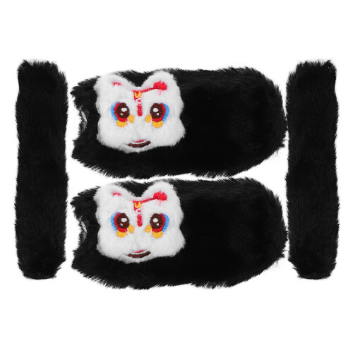 2Paare Schwarze Stoff Lenkerhandschuhe Winter Handwärmer 1