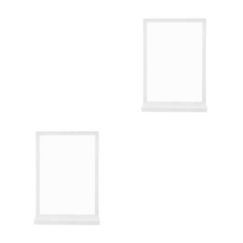 2Pcs White Plastic Sign Holder for Table Menu Display Stand Office Use