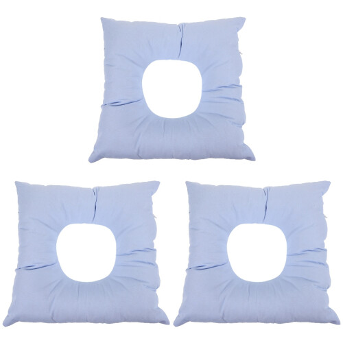 3Pcs Durable Cotton Spa Massage Pillows Sky-Blue Face Down Cushion