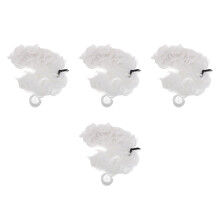 4Pcs White Comfortable Judge Wigs for Men Costume and Stage Events