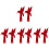 8Pcs Decorative Red Acrylic Bird Mailbox Flags for Garden 1