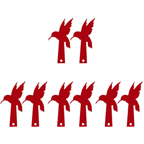 8Pcs Decorative Red Acrylic Bird Mailbox Flags for Garden