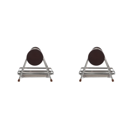 2Pcs Space-Saving Silver Kitchen Rack Cutting Board & Pot Lid Storage