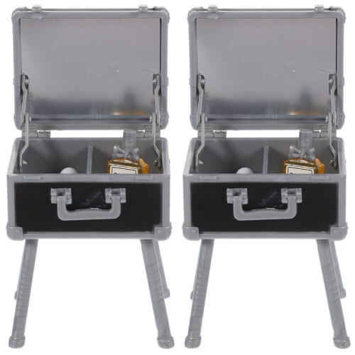 2Sets Lightweight Plastic Mini Doll House Makeup Box for Decor & Play