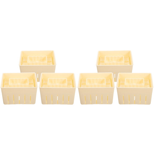 6Sets Practical Plastic Tofu Presser Mold Light Yellow Tofu DIY Set