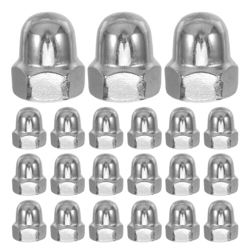 120Pcs Durable Silver Stainless Steel Acorn Caps for Nut Protection 1