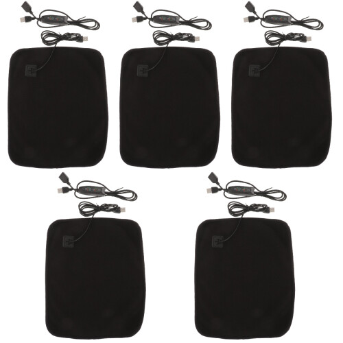5Pcs Pet Heating Pad Black Polyester Adjustable Warm Mat for Reptiles