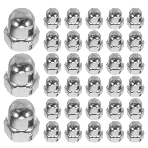 120Pcs Durable Silver Stainless Steel Acorn Caps for Nut Protection 2