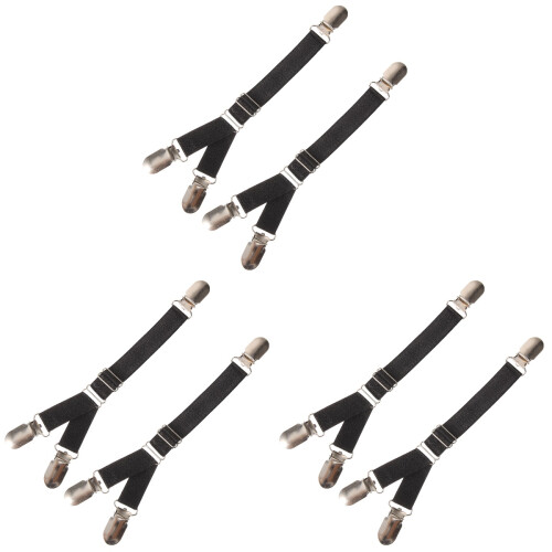6Pcs Soft Black Shirt Keeper Strap for Men Women Non-Deformable Use