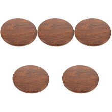 5Pcs Brown Wooden Round Stool Seating Replacement Part for Home Use