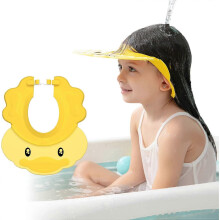 (As show, One size) Yellow Baby Shower Cap, Adjustable Sun Cap, Shampoo Cap Protector, Protect Children's Eyes and Ears,2024 Ping