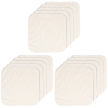 15Pcs Reusable Bamboo Fiber Face Washcloths Absorbent Beige Towels