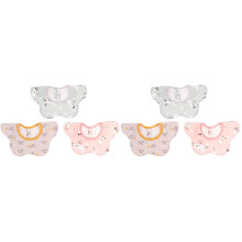 6Pcs Baby Cotton Bibs Assorted Colors 360 Degree Rotate Feeding Bibs