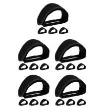 10Pairs Adjustable Black Bike Toe Straps Secure Fixed Gear Pedal Belts