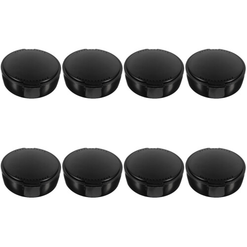 8Pcs Creative Black Fake Teeth Storage Case with Mirror Compact Size 1