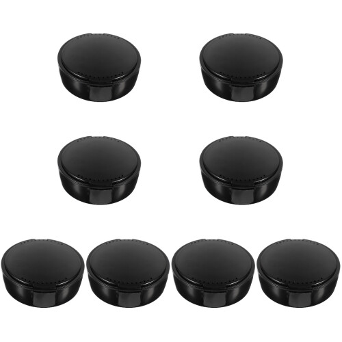 8Pcs Creative Black Fake Teeth Storage Case with Mirror Compact Size 2