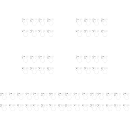 64Pièces Matériel DIY Clips Argent Sans Perçage 2