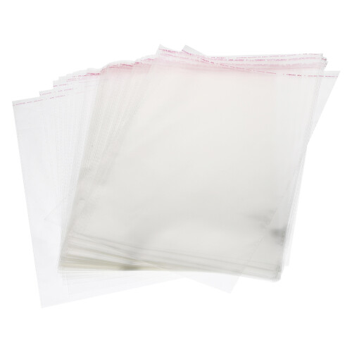 800Pcs Clear Cellophane Storage Bags Opp Material Self-Adhesive White 2