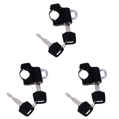 3Sets Fixed Lock Black Zinc Alloy Anti-Theft Handlebar Mount 1