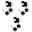 3Sets Fixed Lock Black Zinc Alloy Anti-Theft Handlebar Mount 3