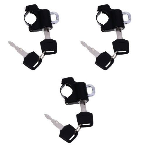 3Sets Fixed Lock Black Zinc Alloy Anti-Theft Handlebar Mount 2