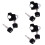 3Sets Fixed Lock Black Zinc Alloy Anti-Theft Handlebar Mount 6
