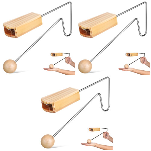 3Pièces Vibraslap Bois Percussion Main Portable Découvrez Sons Uniques 2