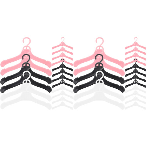 120Pcs Assorted Color Mini Plastic Doll Hangers for Clothes Storage 1