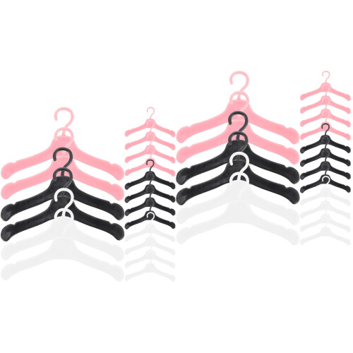 120Pcs Assorted Color Mini Plastic Doll Hangers for Clothes Storage 2