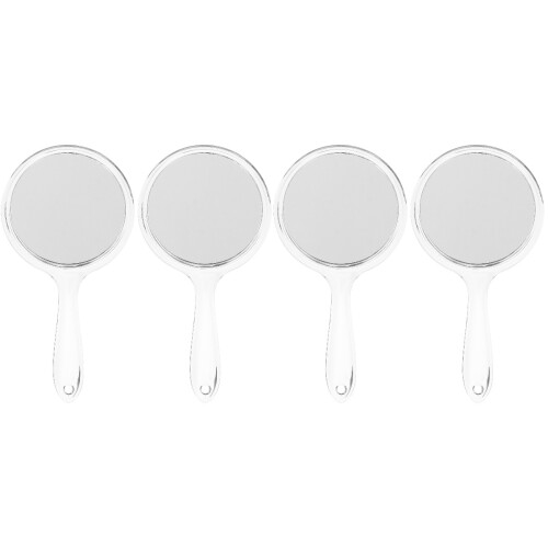 4Pcs White Travel Makeup Mirrors Double Sided Handheld Cosmetic Mirror 1