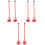 6Pcs Red Coating Mixing Paddle Easy Clean Paint Cement Mixer 3