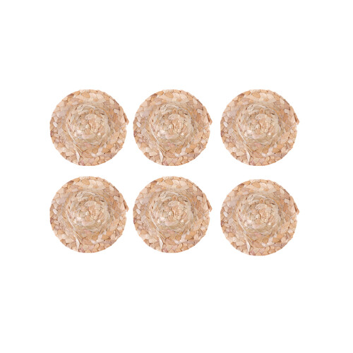 20Pcs Chocolate Miniature Straw Hats Handmade for Doll DIY Projects 2