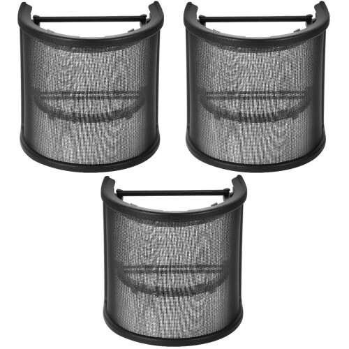 3Pcs Black Handheld Mic Pop Filter Silicone Steel Mesh Windscreen 2