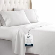 Platinum 1800 Thread Count Luxury Bed Sheet Set Queen White