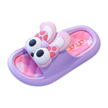 Girls Boys Slippers Summer Fashion Cartoon Open Toe Non- Soft Sole Flip Flops On Water Shoes Kids Comfort Shower Slipper,Purple,9.5-10 Years