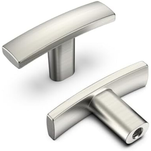 Borstad nickel Arch skåphandtag 7,5 cm CC 20-pack